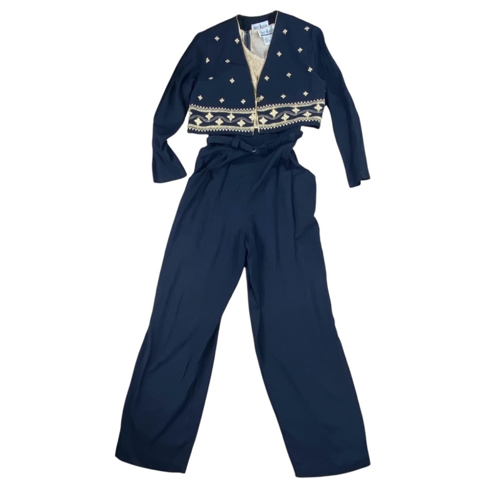Vintage 2 piece Sheri Martin jumpsuit with jacket size 12